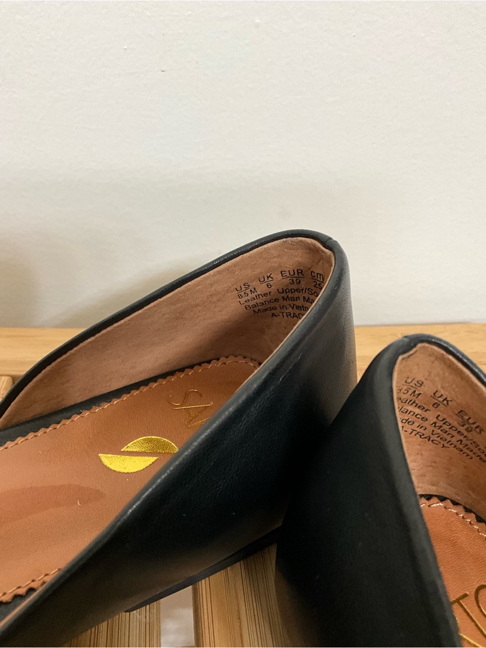 SARTO by Franco Sarto Black Leather D’Orsay Flats Women’s 8.5M EU 39 Square Toe - Picture 5 of 6